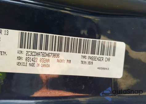 2013 Dodge Charger Police z USA, uszkodzony, nr VIN 2C3CDXAT6DH673836